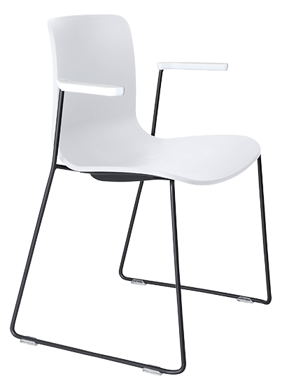 acti sled base chair with arms black powdercoat