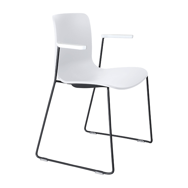 acti sled base chair black powdercoat frame