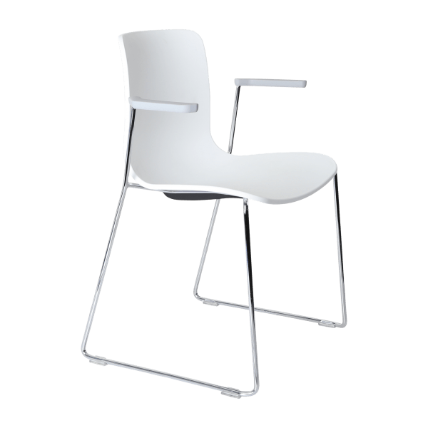 acti chair sled base chair with arms chrome