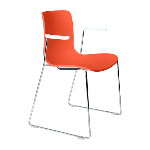 acti chair sled base chair with arms chrome
