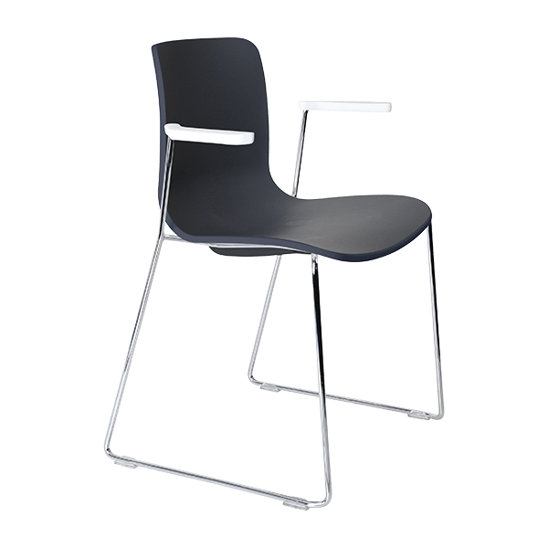 acti chair sled base chair with arms chrome