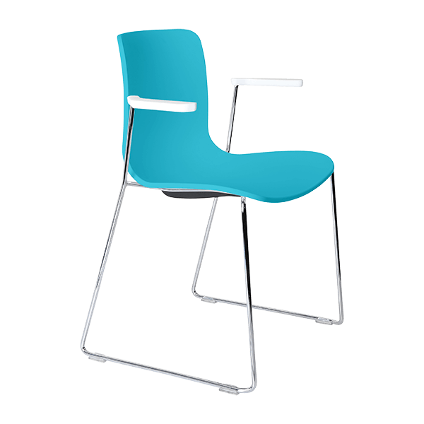 acti chair sled base chair with arms chrome