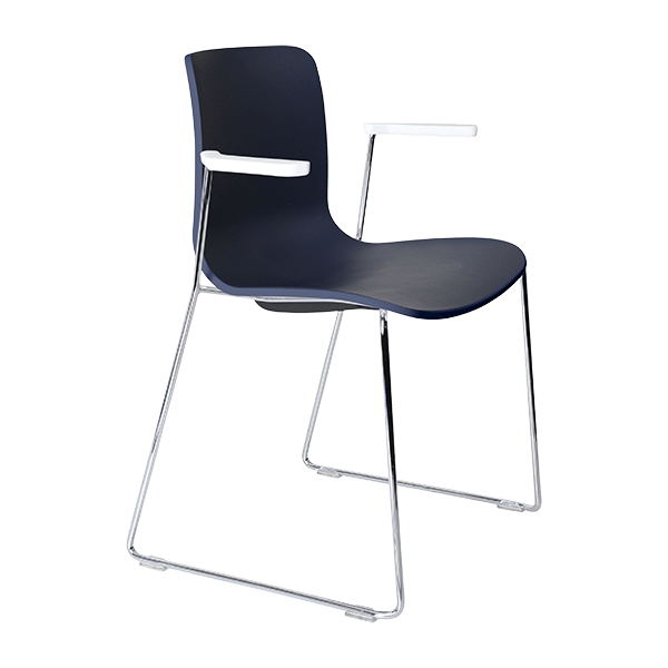 acti chair sled base chair with arms chrome