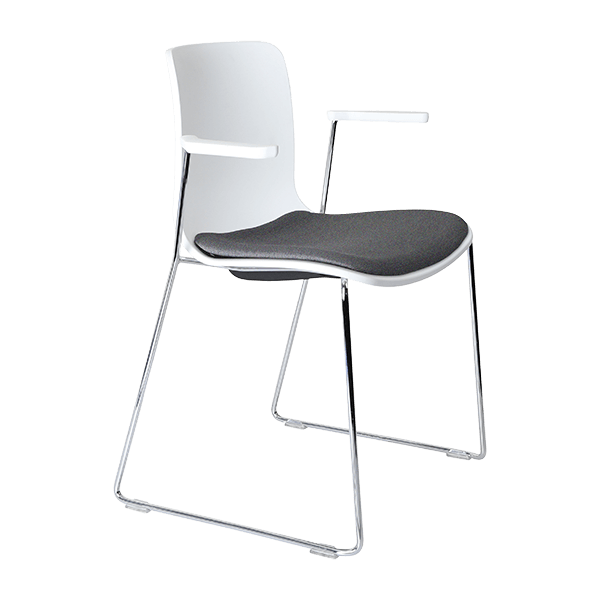 acti chair sled base chair with arms chrome
