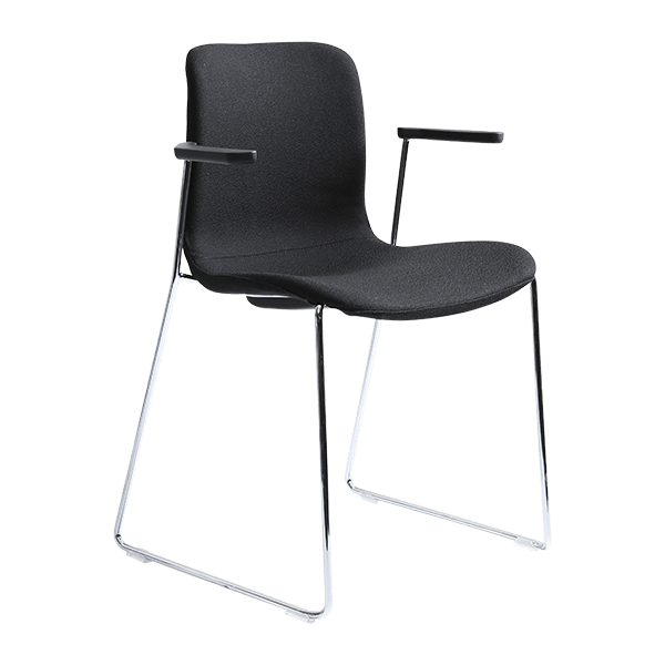 acti chair sled base chair with arms chrome