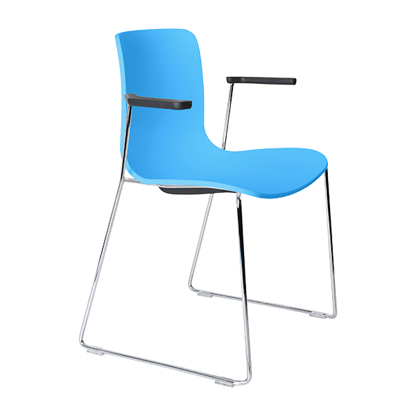acti chair sled base chair with arms chrome