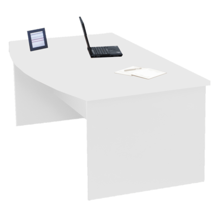 bow front desk parchment