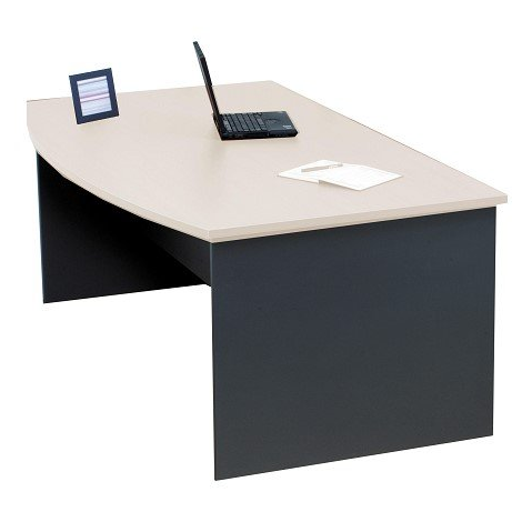 bow front desk white