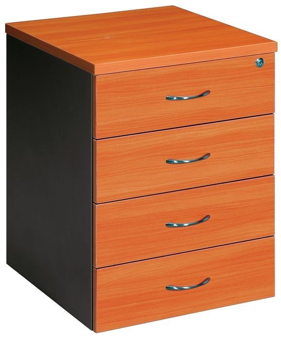 4 drawer mobile pedestal cherry