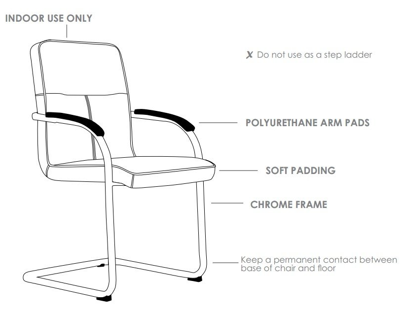 rose visitor chair with cantilever base