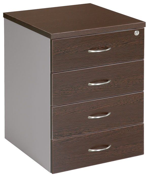 4 drawer mobile pedestal wenge
