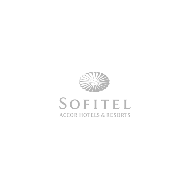 Sofitel logo with a silver stylized sun and the brand name below.