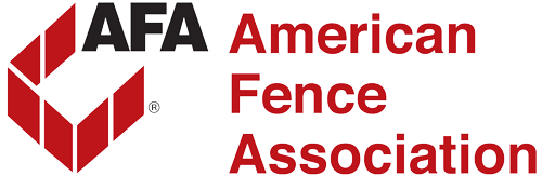 AFA American Fence Association logo with a black and red geometric design.