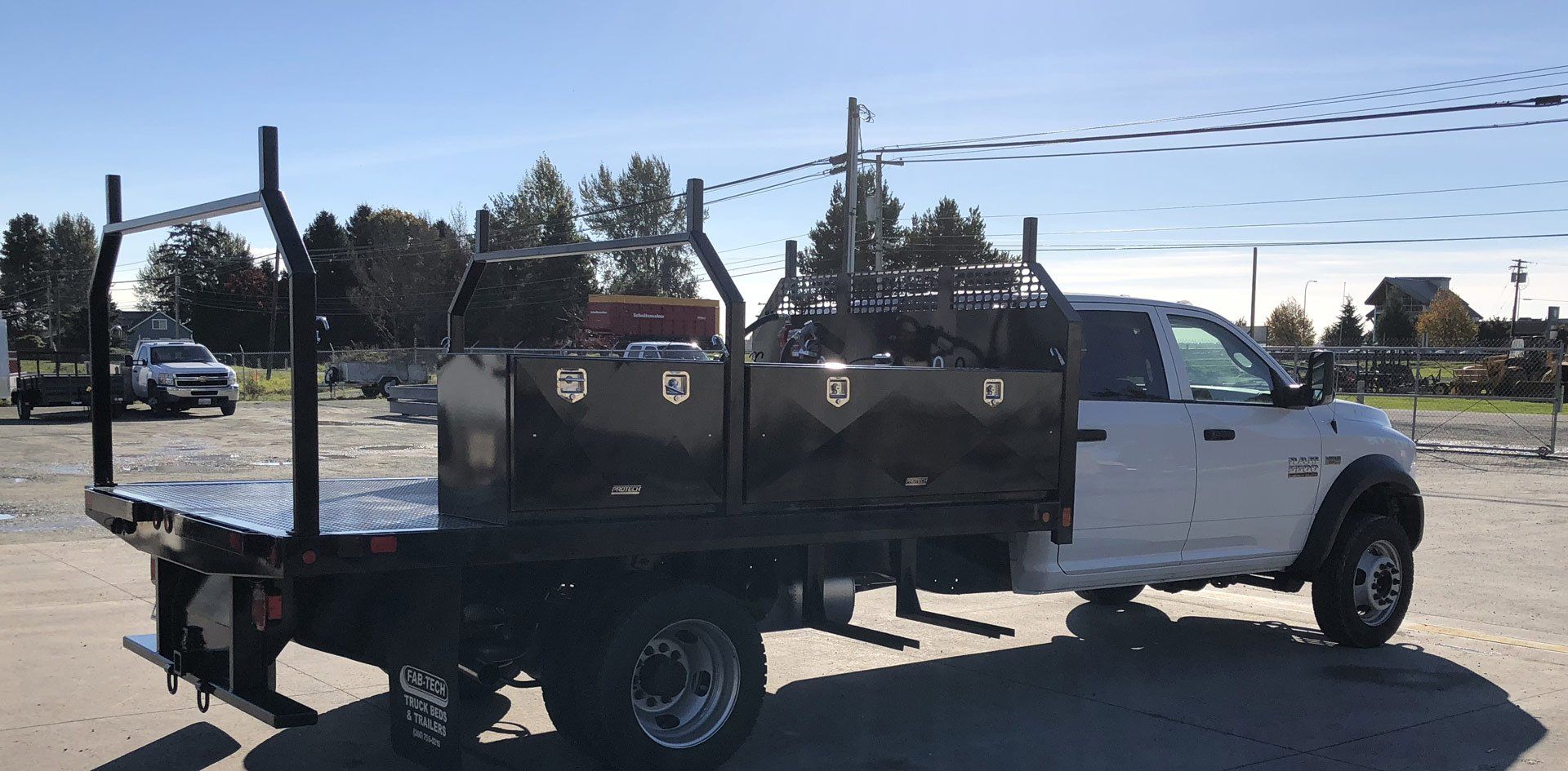PL Model Truck Bed With Custom Racks & Buyers Tool Box