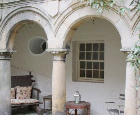 Tuscan arcade outside Gun Room apartment, Ingleby Manor