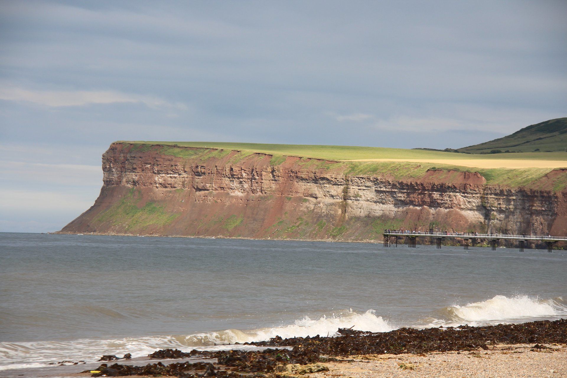Cliffs and pier at Saltburn