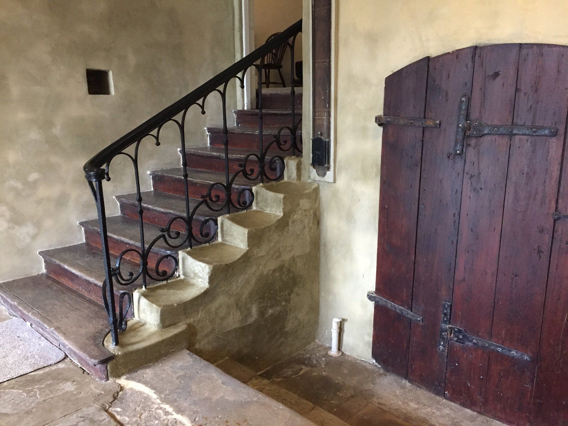 Stairs in the back entrance of Ingleby Manor