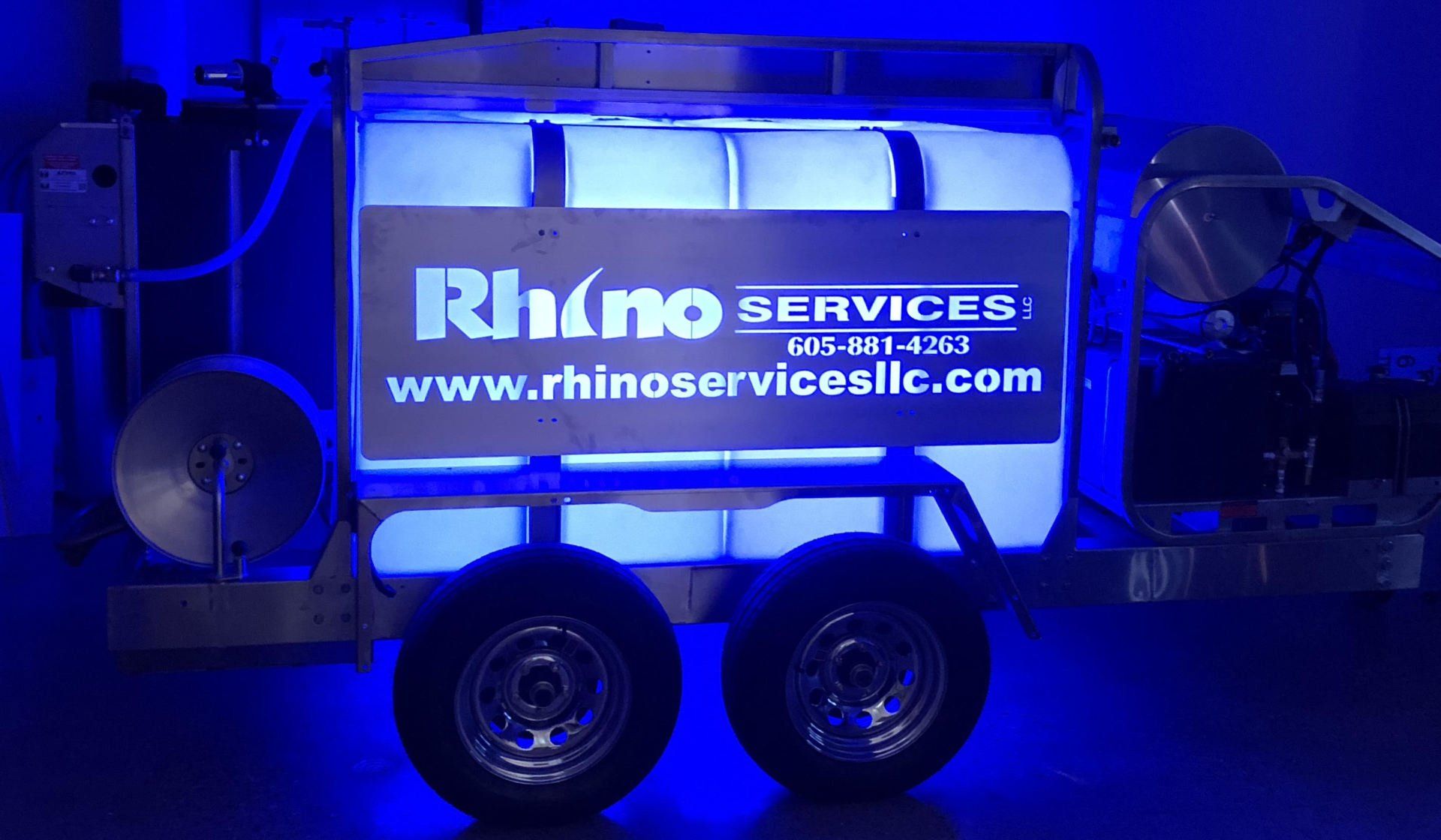 Rhino Services LLC pressure washer backlit