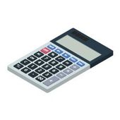 An isometric calculator on a white background.
