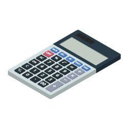 An isometric calculator on a white background.