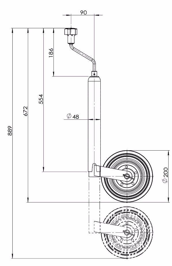 premium high handle jockey wheel