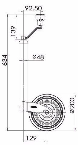 Jockey wheel high handle steel rim