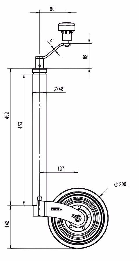 Jockey wheel high handle steel rim