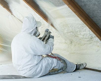 A Worker Spraying A Foam — Albany, GA — Georgia Foam Solutions Inc. A Worker Spraying A Foam — Albany, GA — Georgia Foam Solutions Inc.