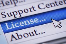 mouse cursor over license button