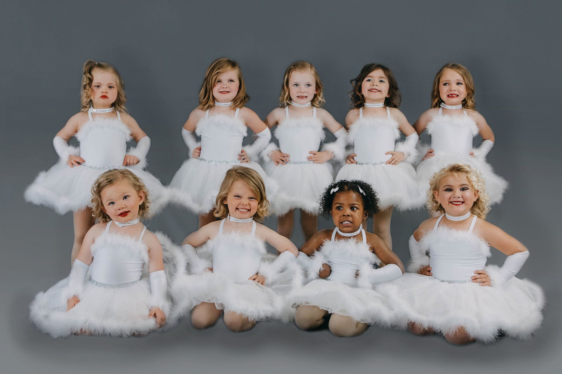 little girls wearing their dance outfits