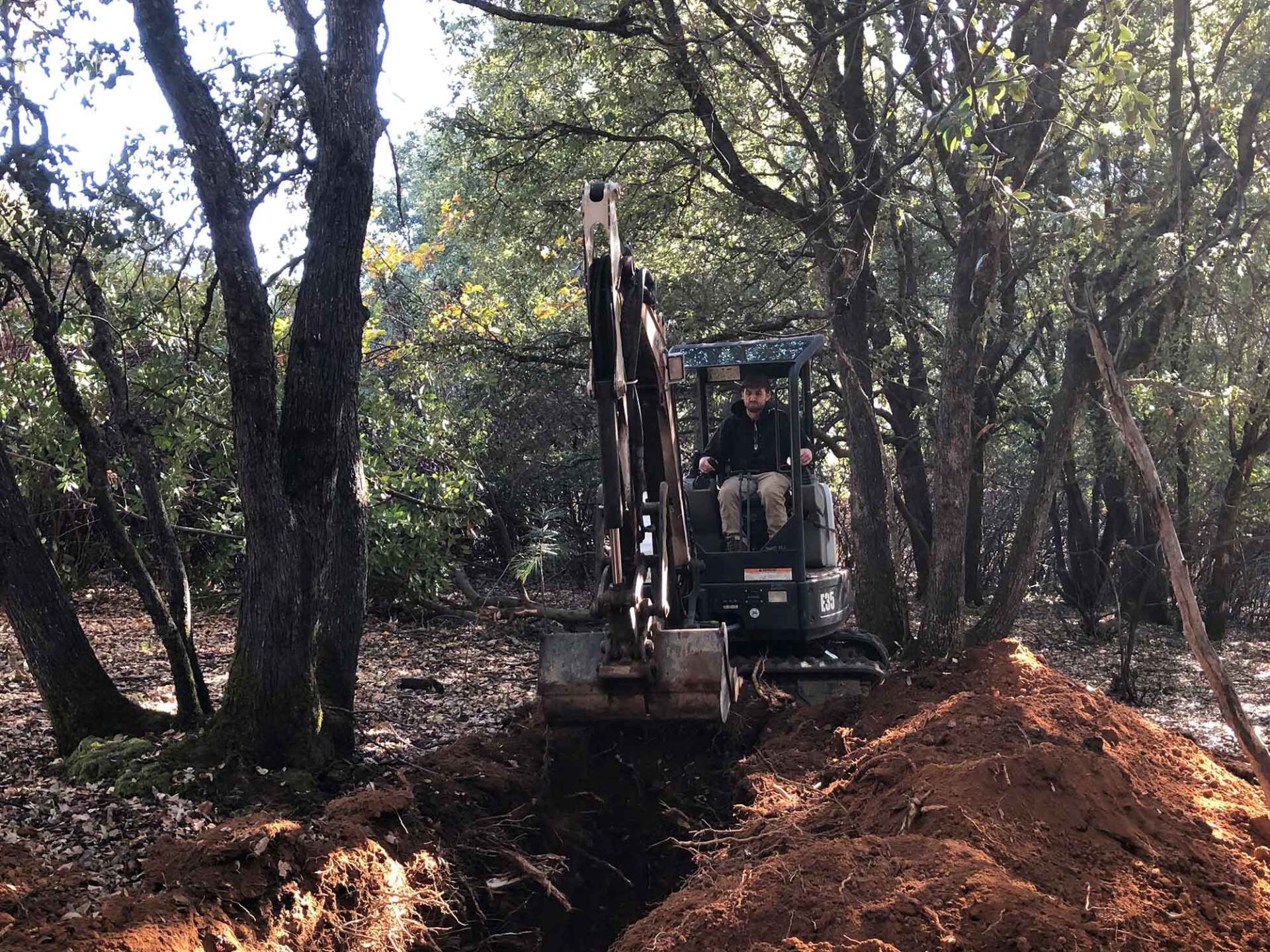 Andrew Working on Septic Tank Excavation — Sutter Creek, CA — Sweet Pea Septic