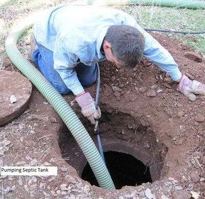 Man Doing Septic Pumping — Sutter Creek, CA — Sweet Pea Septic Man Doing Septic Pumping — Sutter Creek, CA — Sweet Pea Septic