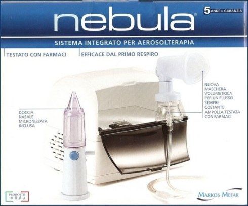 Aerosol nebula con rinowash incluso per lavaggi nasali a pistone