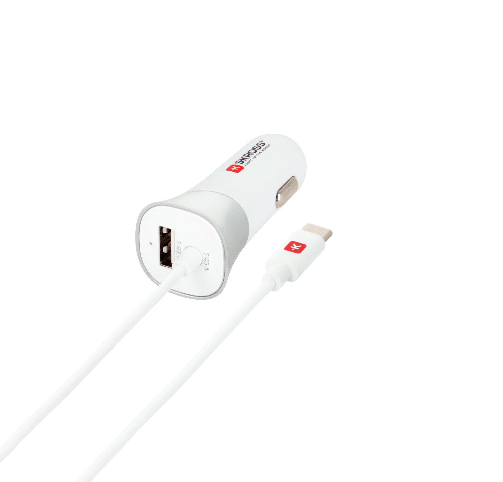 Skross USB Car Charger with 1 x USB port and USB-C cable