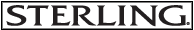 The word sterling is written in black and white on a white background.