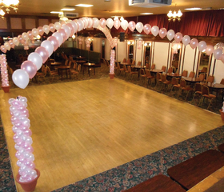 A room decorated with balloons