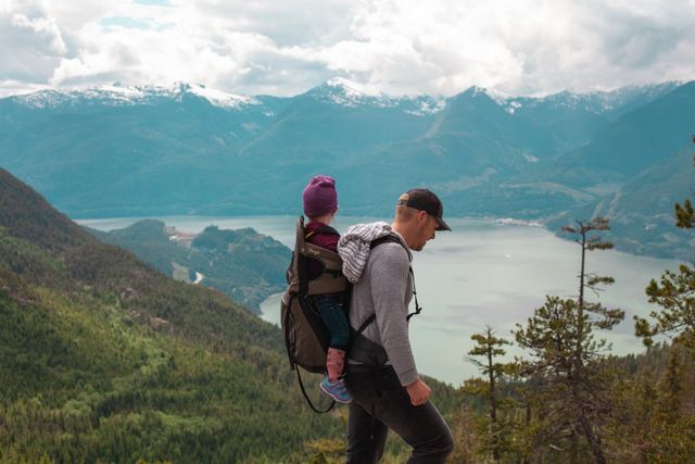 father and daugther hiking