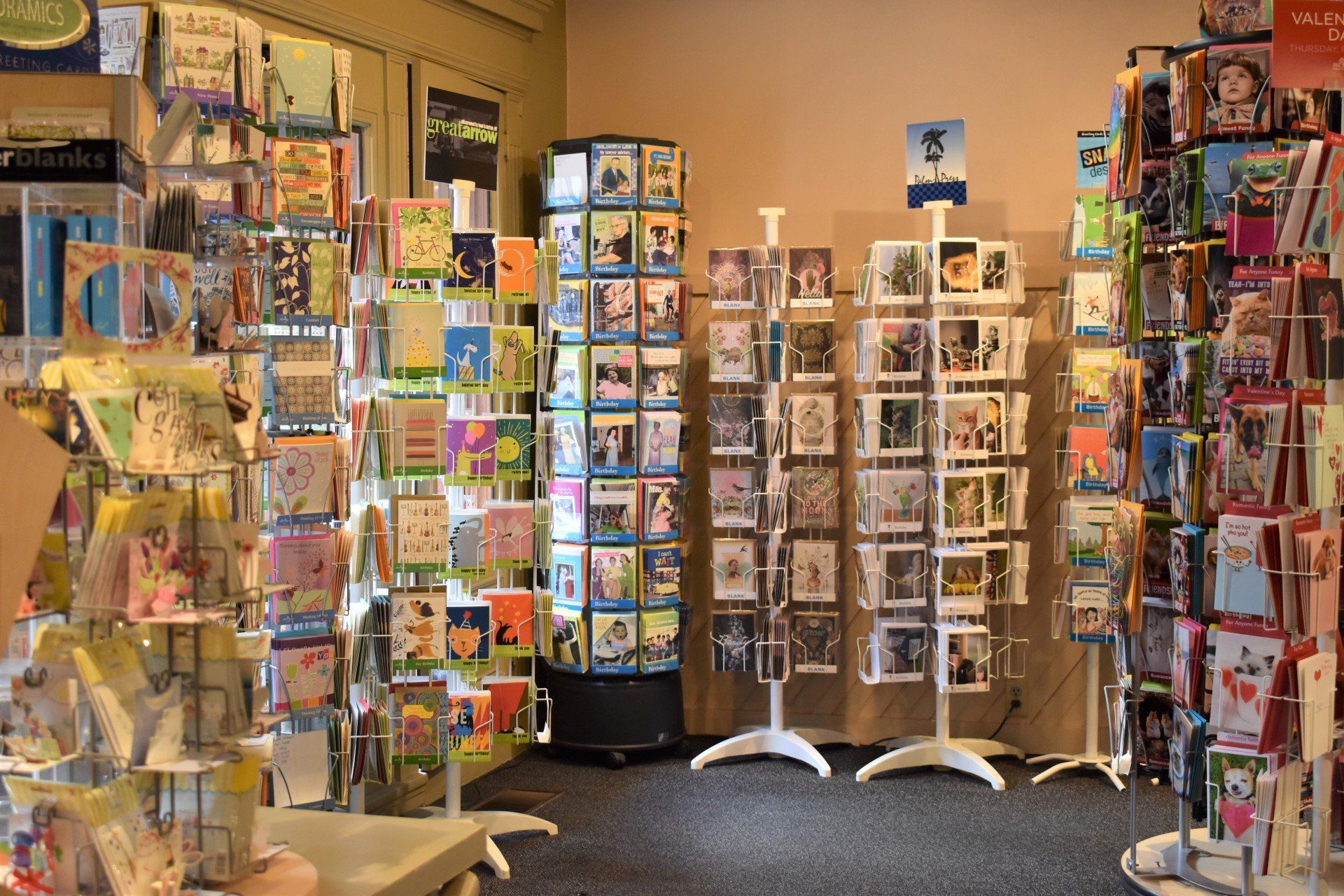 A store filled with lots of greeting cards on display