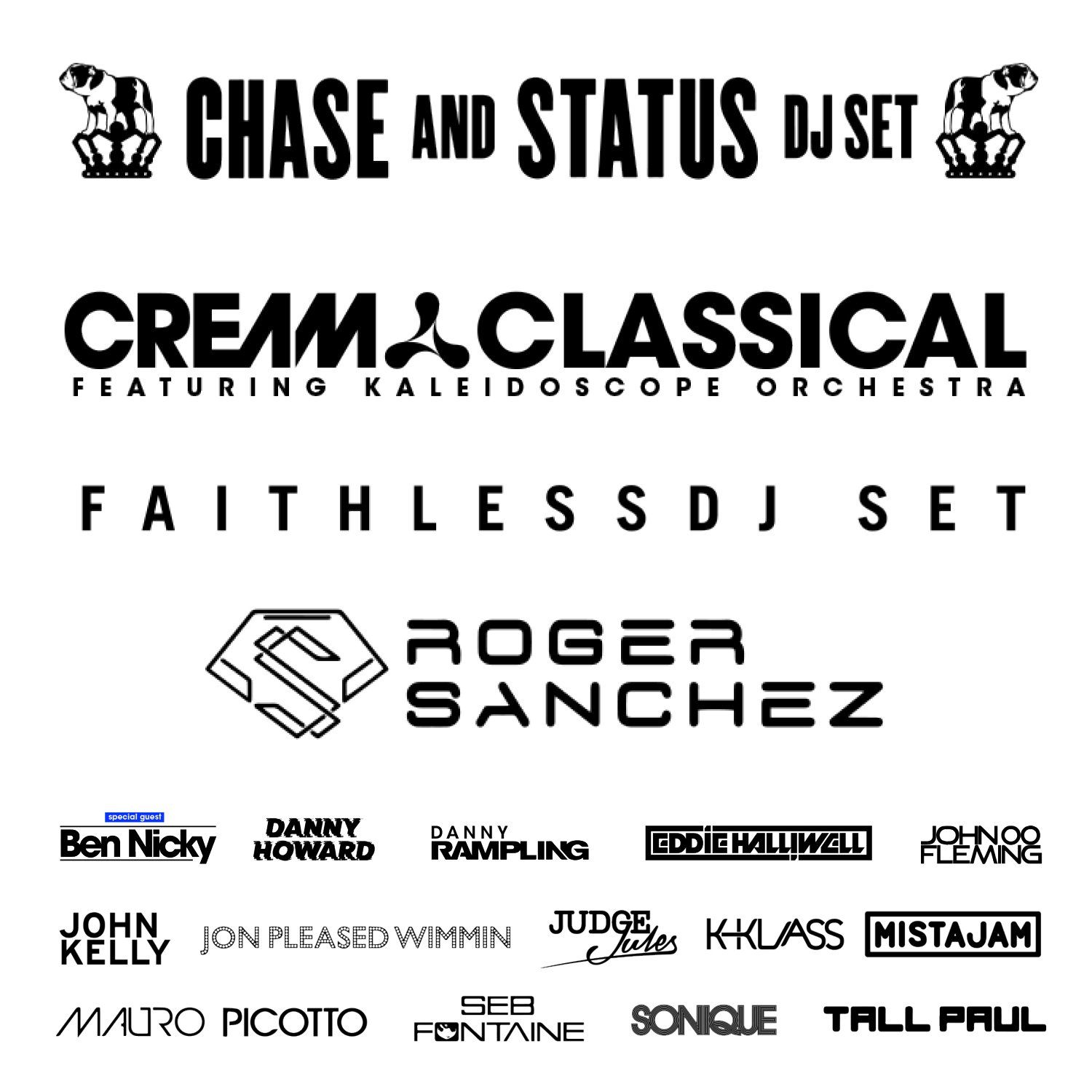 A poster for chase and status dj set featuring kaleidoscope orchestra