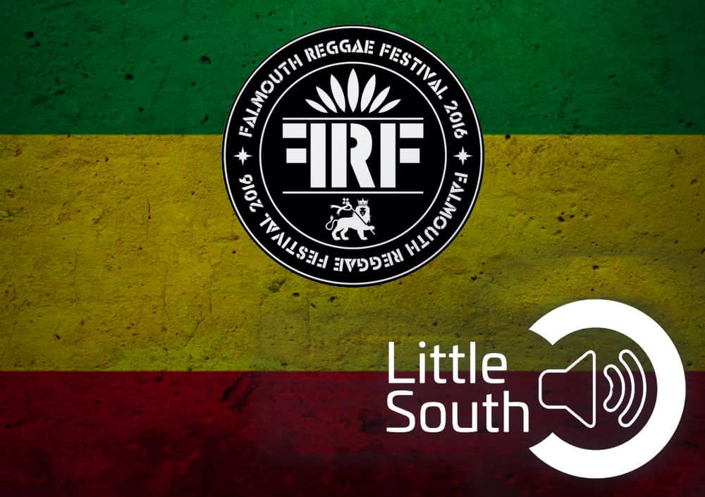 A logo for the falmouth reggae festival
