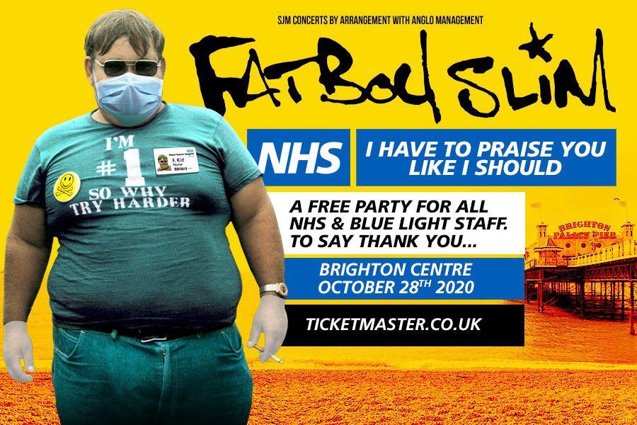 A poster for a free party for nhs and blue light staff