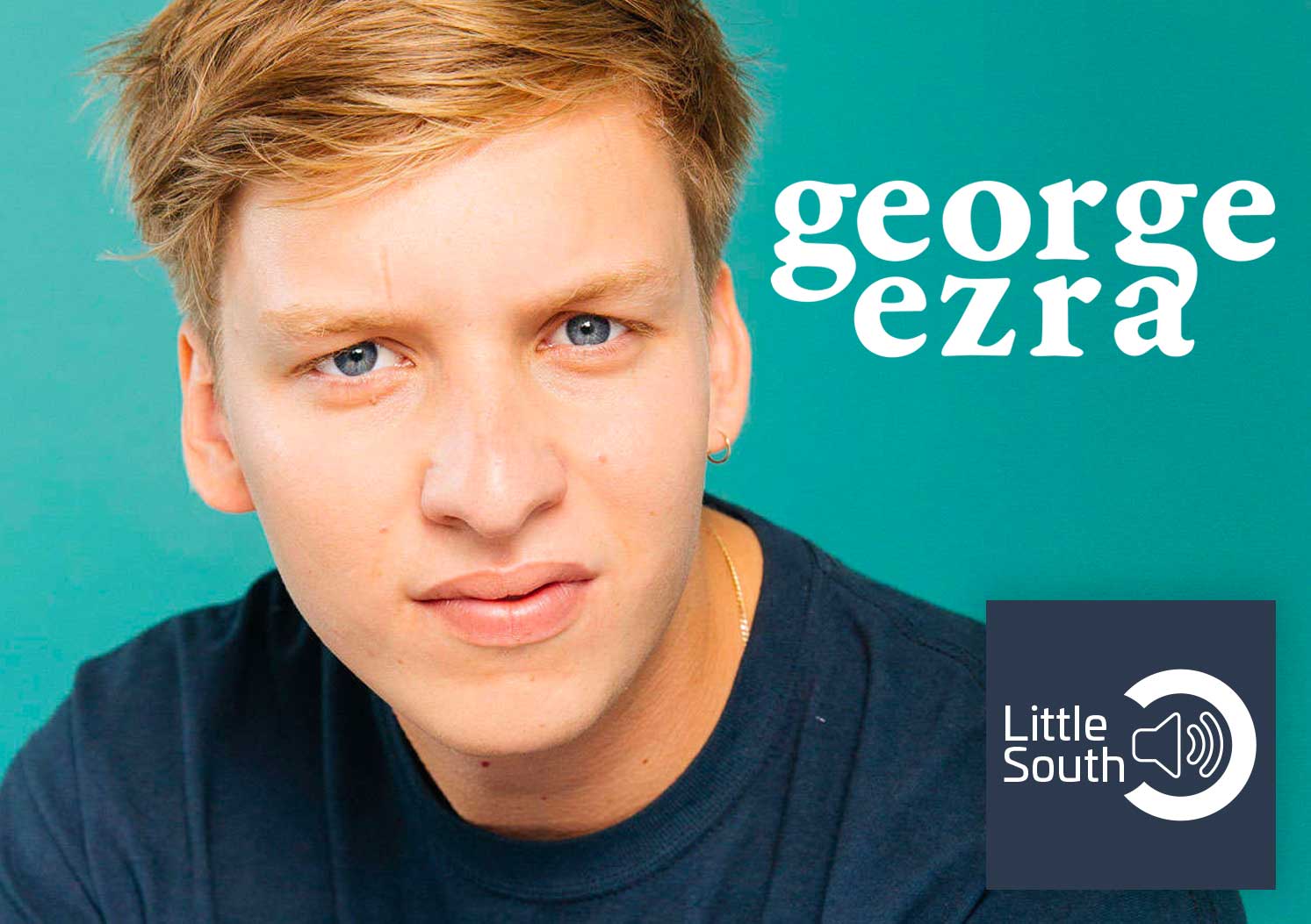 A picture of a young man with the name george ezra on it