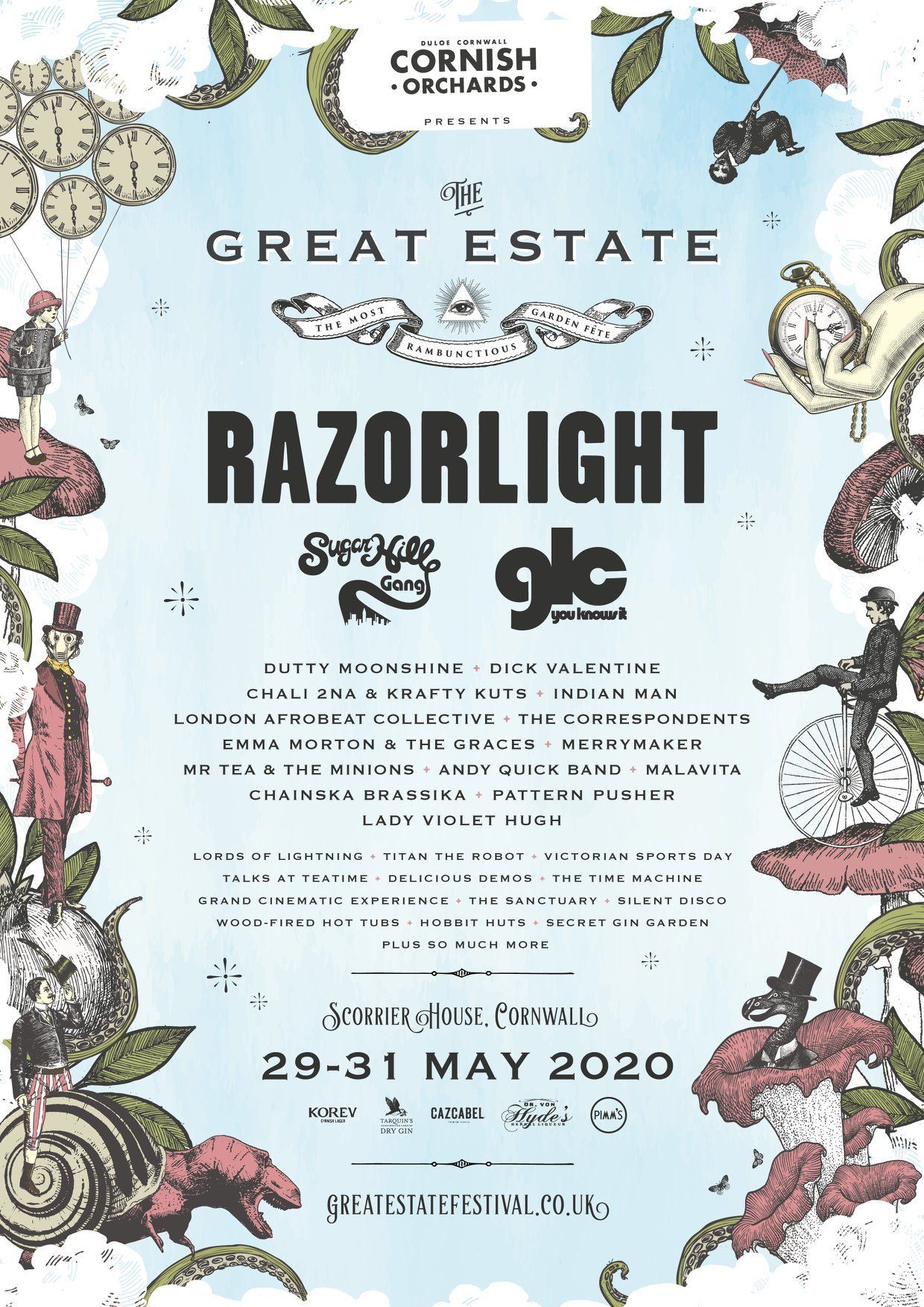 A poster for a concert called razorlight at great estate