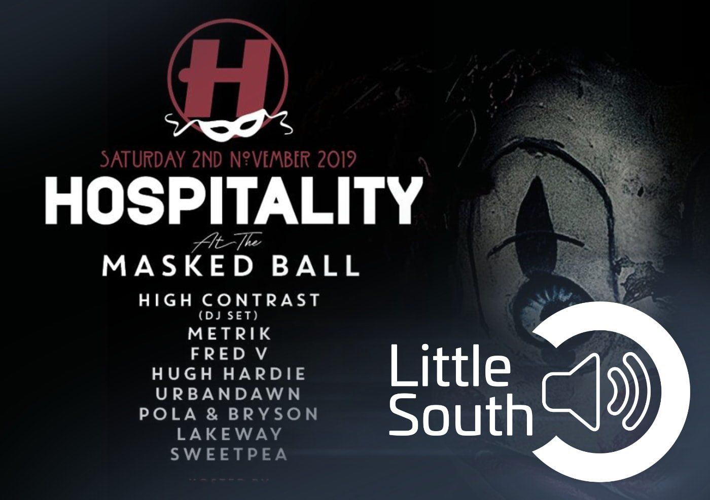 A poster for hospitality masked ball on saturday november 2nd 2019