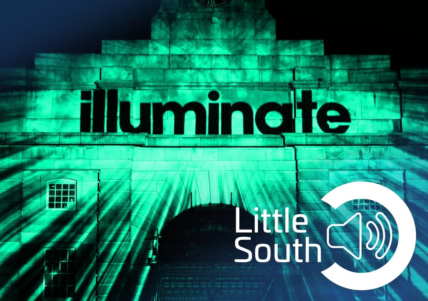 A sign that says illuminate little south on it