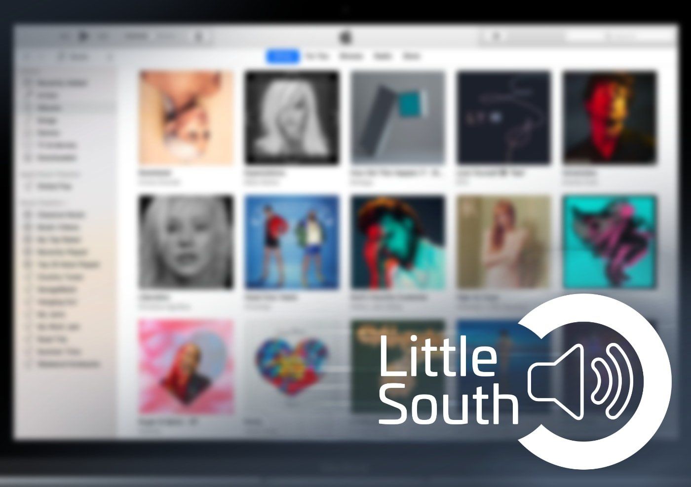 A computer screen with the words little south on it