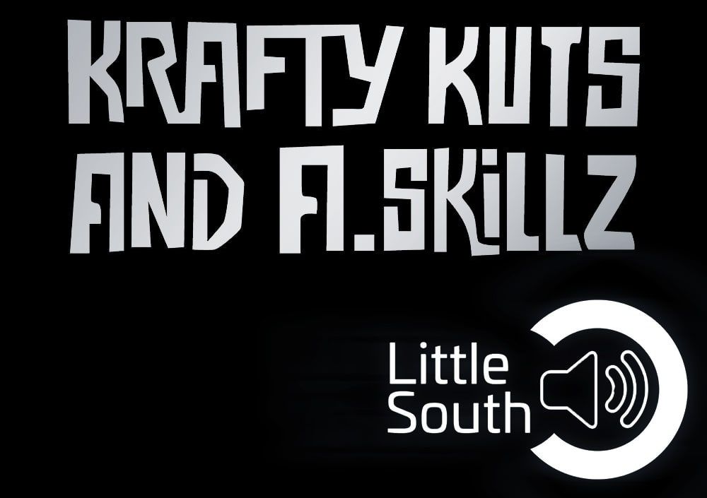 A black background with white text that says krafty kuts and a.skillz