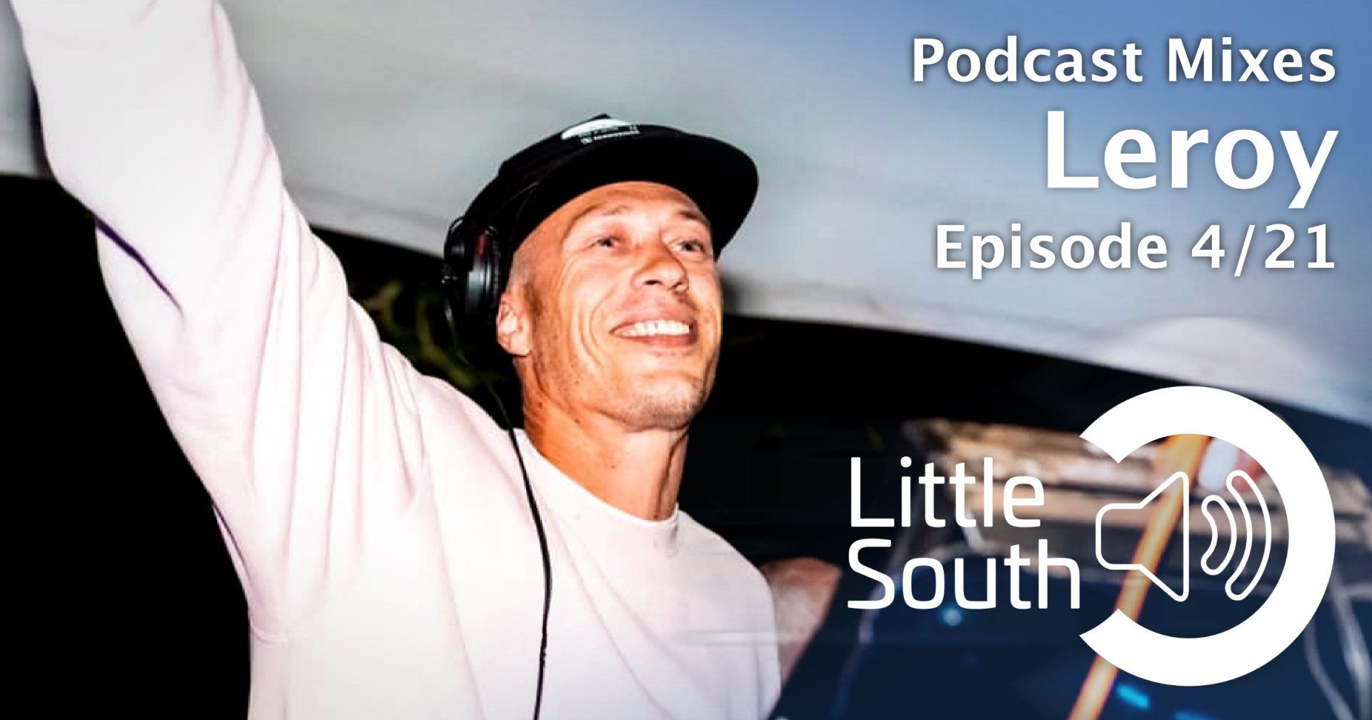 A man wearing headphones and a hat is on a little south podcast