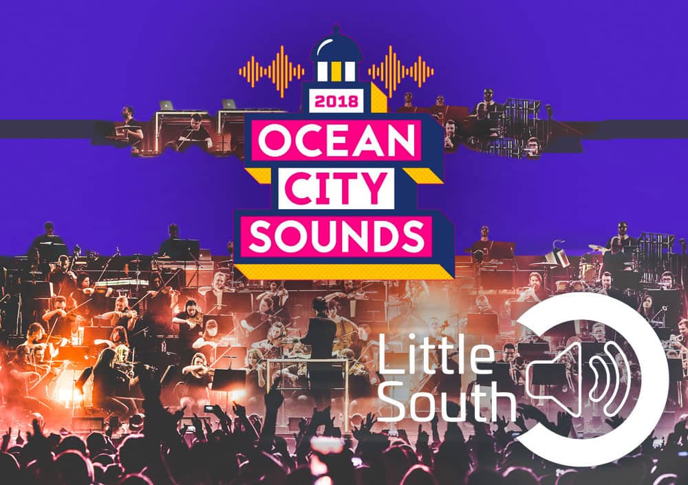 A poster for ocean city sounds shows a crowd of people