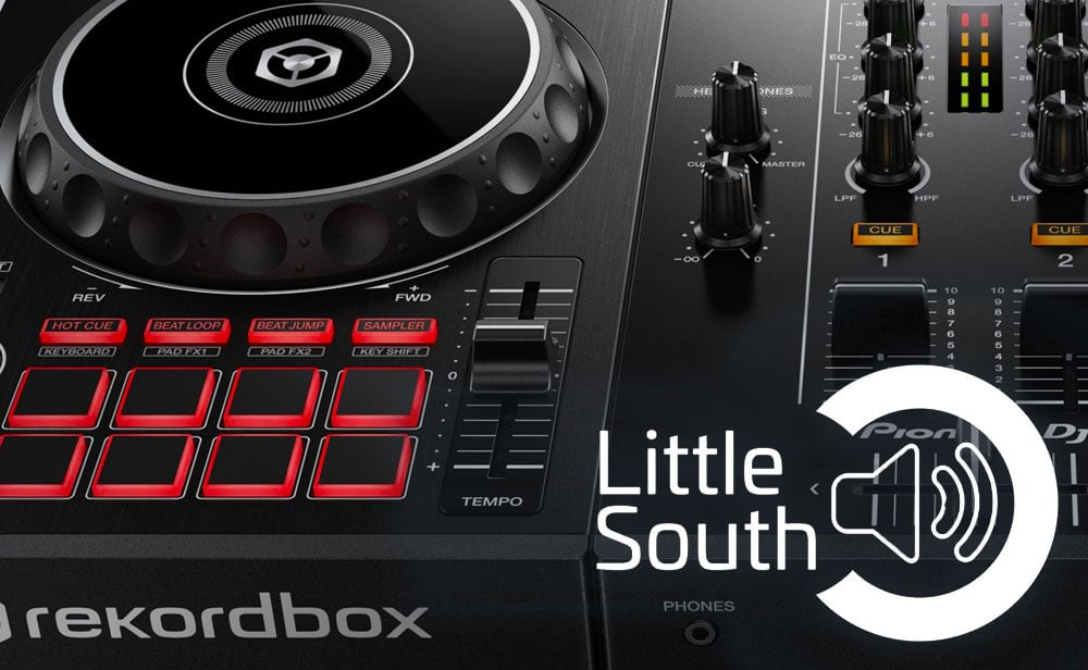 A black rekordbox mixer with the words little south on the bottom